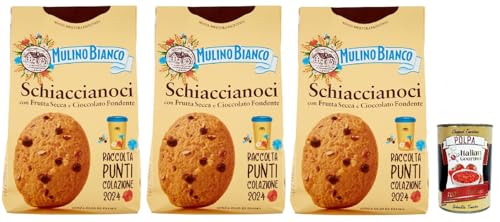 Mulino Bianco Schiaccianoci Biscotti con Frutta Secca e Cioccolato Fondente, Kekse mit getrockneten Früchten und dunkle Schokolade, biscuits cookies 3x 300g + Italian Gourmet polpa 400g Mulino Bianco Schiaccianoci Biscotti con Frutta Secca e Cioccolato Fondente, Kekse mit getrockneten Früchten und dunkle Schokolade, biscuits cookies 3x 300g + Italian Gourmet polpa 400g von Italian Gourmet E.R.