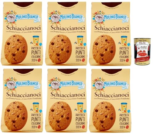 Mulino Bianco Schiaccianoci Biscotti con Frutta Secca e Cioccolato Fondente, Kekse mit getrockneten Früchten und dunkle Schokolade, biscuits cookies 6x 300g + Italian Gourmet polpa 400g Mulino Bianco Schiaccianoci Biscotti con Frutta Secca e Cioccolato Fondente, Kekse mit getrockneten Früchten und dunkle Schokolade, biscuits cookies 6x 300g + Italian Gourmet polpa 400g von Italian Gourmet E.R.