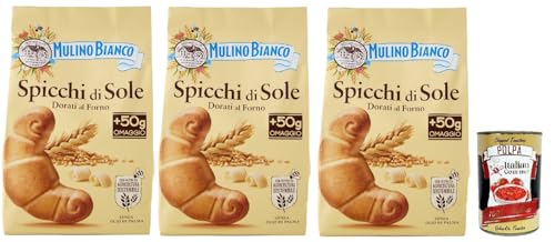Mulino Bianco Spicchi di Sole Biscotti Dorati al Forno,Goldene gebackene Kekse,biscuits cookies, 3x 400g + Italian Gourmet polpa 400g Mulino Bianco Spicchi di Sole Biscotti Dorati al Forno,Goldene gebackene Kekse,biscuits cookies, 3x 400g + Italian Gourmet polpa 400g von Italian Gourmet E.R.
