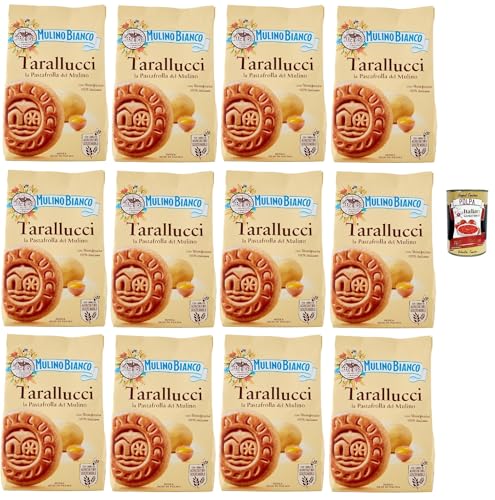 Mulino Bianco Tarallucci Biscotti con Uova Fresche 100% italiane, Kekse mit 100% frischen italienischen Eiern, biscuits, cookies, 12x 350 g + Italian Gourmet polpa 400g Mulino Bianco Tarallucci Biscotti con Uova Fresche 100% italiane, Kekse mit 100% frischen italienischen Eiern, biscuits, cookies, 12x 350 g + Italian Gourmet polpa 400g von Italian Gourmet E.R.