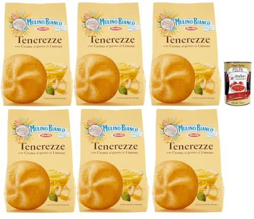 Mulino Bianco Tenerezze Biscotti con Crema al Gusto di Limone, Kekse mit Zitrone geschmack creme, biscuits cookies, 6x 200g + Italian Gourmet polpa 400g Mulino Bianco Tenerezze Biscotti con Crema al Gusto di Limone, Kekse mit Zitrone geschmack creme, biscuits cookies, 6x 200g + Italian Gourmet polpa 400g von Italian Gourmet E.R.
