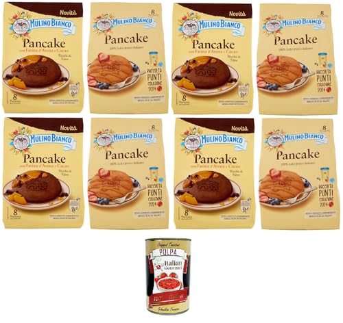 Mulino Bianco Testpaket Pancake classico e con Farina d'Avena e Cacao Klassiker und Pfannkuchen mit Hafermehl und Kakao Frühstück 8 Portionen 4x256g 4x280gr+ Italian Gourmet polpa 400g Mulino Bianco Testpaket Pancake classico e con Farina d'Avena e Cacao Klassiker und Pfannkuchen mit Hafermehl und Kakao Frühstück 8 Portionen 4x256g 4x280gr+ Italian Gourmet polpa 400g von Italian Gourmet E.R.