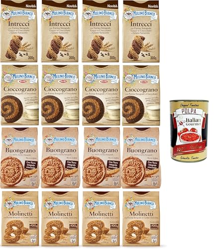 Mulino Bianco Testpaket Vollkorn -Kekse Cioccograno, Molinetti, Buongrano,16 Stück + Italian Gourmet polpa 400g Mulino Bianco Testpaket Vollkorn -Kekse Cioccograno, Molinetti, Buongrano,16 Stück + Italian Gourmet polpa 400g von Italian Gourmet E.R.