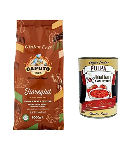 Mulino Caputo Fioreglut Glutenfreies Mehl 1kg und Italian Gourmet Polpa di pomodoro Fein gehacktes Tomatenmark 1x 400g von Italian Gourmet E.R.