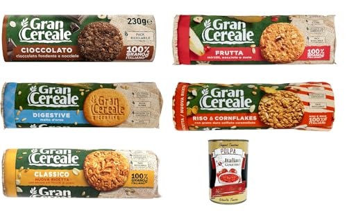 Mulino bianco Gran Cereale TestSet, Kekse, voller Ballaststoffe 5x 250g + Italian Gourmet polpa 400g Mulino bianco Gran Cereale TestSet, Kekse, voller Ballaststoffe 5x 250g + Italian Gourmet polpa 400g von Italian Gourmet E.R.