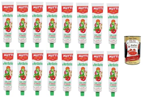 Mutti- Le Verdurine Salsina di Pomodoro e Verdurine Le Verdurin Tomaten-Gemüse-Sauce 16x 130 g+ Italian Gourmet Polpa 400g Mutti- Le Verdurine Salsina di Pomodoro e Verdurine Le Verdurin Tomaten-Gemüse-Sauce 16x 130 g+ Italian Gourmet Polpa 400g von Italian Gourmet E.R.