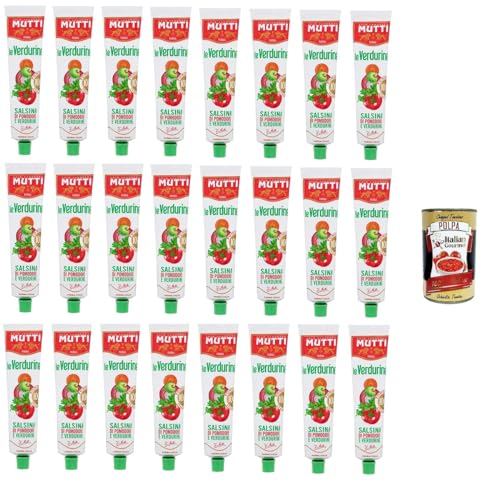 Mutti- Le Verdurine Salsina di Pomodoro e Verdurine Le Verdurin Tomaten-Gemüse-Sauce 24x 130 g+ Italian Gourmet Polpa 400g Mutti- Le Verdurine Salsina di Pomodoro e Verdurine Le Verdurin Tomaten-Gemüse-Sauce 24x 130 g+ Italian Gourmet Polpa 400g von Italian Gourmet E.R.
