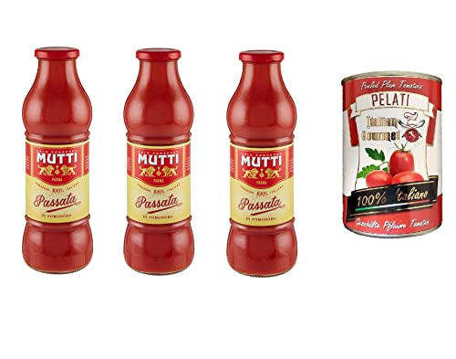 Mutti Passata Tomatenpüree, 3er Pack + Italian Gourmet 100% italienische geschälte Tomaten dosen 400g Mutti Passata Tomatenpüree, 3er Pack + Italian Gourmet 100% italienische geschälte Tomaten dosen 400g von Italian Gourmet E.R.