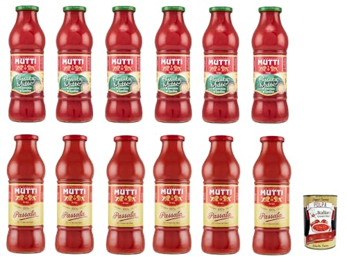 Mutti Passata di Pomodoro Testpaket, classica und con basilico, Tomatenpaste Tomaten sauce Klassic und mit Basilikum 100% Italienisch 12x 700g Mutti Passata di Pomodoro Testpaket, classica und con basilico, Tomatenpaste Tomaten sauce Klassic und mit Basilikum 100% Italienisch 12x 700g von Italian Gourmet E.R.