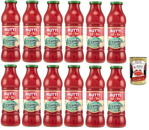 Mutti Passata di Pomodoro con basilico, Tomatenpaste Tomaten sauce mit Basilikum 100% Italienisch 12x 700g + Italian GOurmet polpa 400g Mutti Passata di Pomodoro con basilico, Tomatenpaste Tomaten sauce mit Basilikum 100% Italienisch 12x 700g + Italian GOurmet polpa 400g von Italian Gourmet E.R.