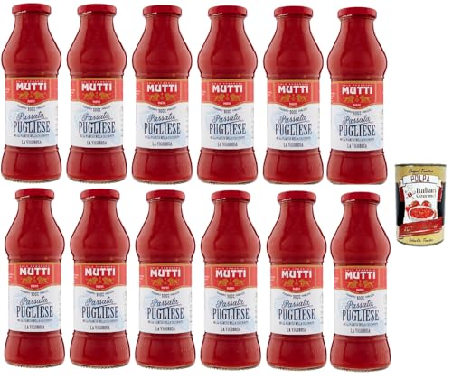 Mutti Passata di pomodoro Pugliese, Tomatenpaste Tomaten sauce 100% Italienisch, Tomate 100% Piglia Tomatenpüree, 12x 400g + Italian Gourmet polpa 400g Mutti Passata di pomodoro Pugliese, Tomatenpaste Tomaten sauce 100% Italienisch, Tomate 100% Piglia Tomatenpüree, 12x 400g + Italian Gourmet polpa 400g von Italian Gourmet E.R.