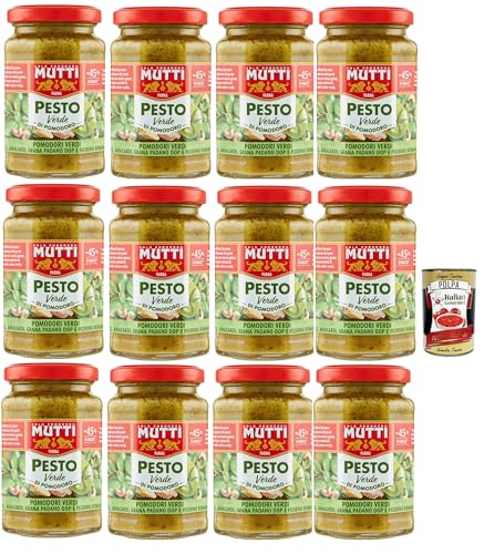 Mutti Pesto Verde Pomodori Verdi Grünes Tomatenpesto Pasta Sauce 100% italienische Tomate Glas 12x 180g Würzsaucen mit Cashewnüssen, Grana Padano und Pecorino Romano + Italian Gourmet polpa 400g Mutti Pesto Verde Pomodori Verdi Grünes Tomatenpesto Pasta Sauce 100% italienische Tomate Glas 12x 180g Würzsaucen mit Cashewnüssen, Grana Padano und Pecorino Romano + Italian Gourmet polpa 400g von Italian Gourmet E.R.