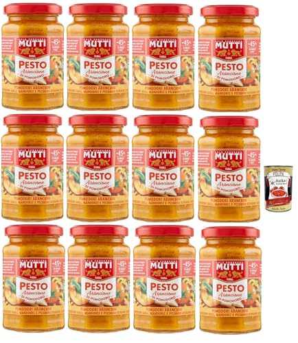 Mutti Pesto arancione di pomodoro, -45% des Fetts, Pesto mit gelben Kirschtomaten, Mandeln und Pecorino -Käse 12x 180g + Italian Gourmet polpa 400g Mutti Pesto arancione di pomodoro, -45% des Fetts, Pesto mit gelben Kirschtomaten, Mandeln und Pecorino -Käse 12x 180g + Italian Gourmet polpa 400g von Italian Gourmet E.R.