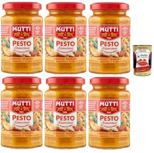 Mutti Pesto arancione di pomodoro, -45% des Fetts, Pesto mit gelben Kirschtomaten, Mandeln und Pecorino -Käse 6x 180g + Italian Gourmet polpa 400g Mutti Pesto arancione di pomodoro, -45% des Fetts, Pesto mit gelben Kirschtomaten, Mandeln und Pecorino -Käse 6x 180g + Italian Gourmet polpa 400g von Italian Gourmet E.R.