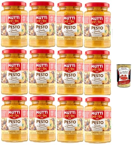 Mutti Pesto di Pomodoro giallo, Pesto mit gelben Tomaten, Oliven, erfahrener Ricotta und Anacardi 12x 190g + Italian Gourmet polpa 400g Mutti Pesto di Pomodoro giallo, Pesto mit gelben Tomaten, Oliven, erfahrener Ricotta und Anacardi 12x 190g + Italian Gourmet polpa 400g von Italian Gourmet E.R.