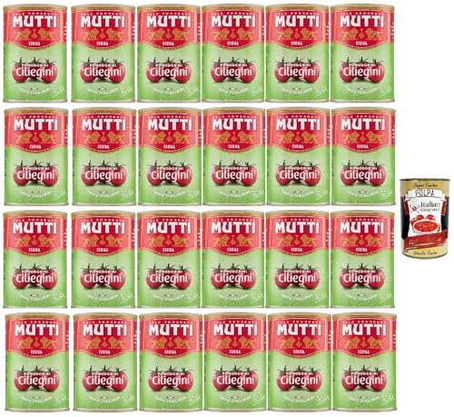 Mutti Pomodorini ciliegini Kirschtomaten Tomaten sauce 100% Italienisch, cherry tomatoes, 100% italienische Tomaten, 24x 400g + Italian Gourmet polpa 400g Mutti Pomodorini ciliegini Kirschtomaten Tomaten sauce 100% Italienisch, cherry tomatoes, 100% italienische Tomaten, 24x 400g + Italian Gourmet polpa 400g von Italian Gourmet E.R.