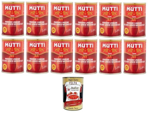 Mutti Pomodoro San Marzano Dell'Agro Sarnese-Nocerino D.O.P S. Marzano-Tomate vom Agro Sarnese-Nocerino 12x 400gr + Italian Gourmet polpa 400g von Italian Gourmet E.R.