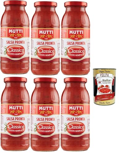 Mutti Salsa Pronta Pomodoro Classica, Tomatensauce 100% Italienisch sauce fur pasta, pizza focaccia 6x 300g + Italian Gourmet polpa 400g Mutti Salsa Pronta Pomodoro Classica, Tomatensauce 100% Italienisch sauce fur pasta, pizza focaccia 6x 300g + Italian Gourmet polpa 400g von Italian Gourmet E.R.