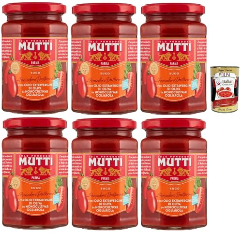 Mutti Sugo di pomodori con pomodoro datterino e olio extra vergine d'oliva, Tomatensauce mit Datterino Tomaten und extra native Olivenöl, 6x 280g + Italian Gourmet polpa 400g Mutti Sugo di pomodori con pomodoro datterino e olio extra vergine d'oliva, Tomatensauce mit Datterino Tomaten und extra native Olivenöl, 6x 280g + Italian Gourmet polpa 400g von Italian Gourmet E.R.