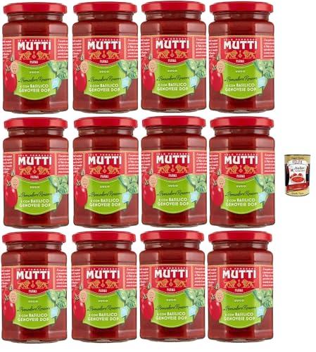Mutti Sugo di pomodori con pomodoro rossoro e con "Basilico Genovese DOP, Tomatensauce mit Rossoro -Tomaten und mit "Genovese Basilikum Dop", 12x 280g + Italian Gourmet polpa 400g Mutti Sugo di pomodori con pomodoro rossoro e con "Basilico Genovese DOP, Tomatensauce mit Rossoro -Tomaten und mit "Genovese Basilikum Dop", 12x 280g + Italian Gourmet polpa 400g von Italian Gourmet E.R.