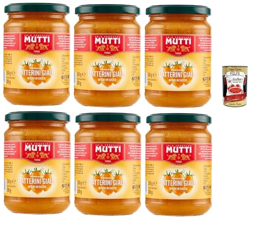 Mutti sugo Pomodori Datterini Gialli Interi in Succo, Mutti sauce Tomaten Ganze gelbe Dutters in Saft 350 g, 6x 350 g + Italian Gourmet polpa 400g Mutti sugo Pomodori Datterini Gialli Interi in Succo, Mutti sauce Tomaten Ganze gelbe Dutters in Saft 350 g, 6x 350 g + Italian Gourmet polpa 400g von Italian Gourmet E.R.