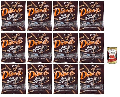 My Dietorelle Caramelle Gommose al Gusto di Liquirizia, Gummibonbonbons mit dem Geschmack von Süßholz, 100% vegan, Zucker ohne glutenfrei, 12x 70 g + Italian Gourmet polpa 400g My Dietorelle Caramelle Gommose al Gusto di Liquirizia, Gummibonbonbons mit dem Geschmack von Süßholz, 100% vegan, Zucker ohne glutenfrei, 12x 70 g + Italian Gourmet polpa 400g von Italian Gourmet E.R.