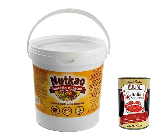 NUTKAO Crema spalmabile gianduia, Streichfähige Gianduja Creme Brotaufstrich Aufstrich 6 Kg + Italian Gourmet polpa 400g von Italian Gourmet E.R.