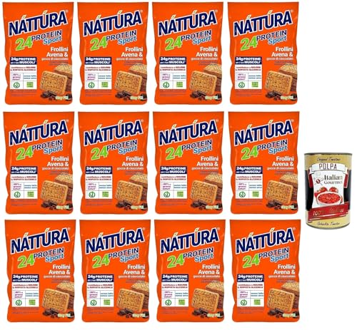 Náttúra Protein Sport,Protein Kekse mit Haferflocken und Schokoladenstückchen, reich an Ballaststoffen und Proteinen, 12 Beutel mit 200g + Italian Gourmet Polpa di Pomodoro 400g Dose Náttúra Protein Sport,Protein Kekse mit Haferflocken und Schokoladenstückchen, reich an Ballaststoffen und Proteinen, 12 Beutel mit 200g + Italian Gourmet Polpa di Pomodoro 400g Dose von Italian Gourmet E.R.