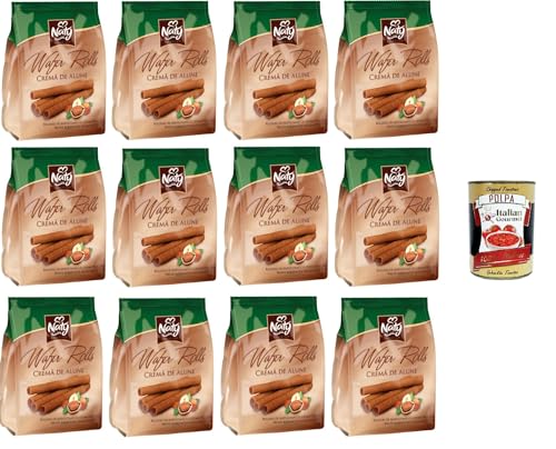 Naty Premium Wafer Rolls Hazelnut Cream Haselnusscreme Waffeln, Sandwiches, 12x100gr + Italian Gourmet polpa 400g Naty Premium Wafer Rolls Hazelnut Cream Haselnusscreme Waffeln, Sandwiches, 12x100gr + Italian Gourmet polpa 400g von Italian Gourmet E.R.