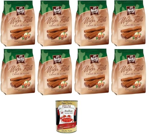 Naty Premium Wafer Rolls Hazelnut Cream Haselnusscreme Waffeln, Sandwiches, 8x100gr + Italian Gourmet polpa 400g Naty Premium Wafer Rolls Hazelnut Cream Haselnusscreme Waffeln, Sandwiches, 8x100gr + Italian Gourmet polpa 400g von Italian Gourmet E.R.