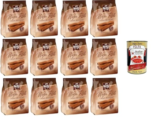 Naty Premium Wafers Rolls Cremà de Cacao Waffeln, Brötchen, Kakaocreme 12x 100gr + Italian Gourmet polpa 400g Naty Premium Wafers Rolls Cremà de Cacao Waffeln, Brötchen, Kakaocreme 12x 100gr + Italian Gourmet polpa 400g von Italian Gourmet E.R.