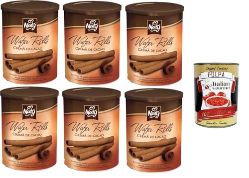 Naty Premium Wafers Rolls Cremà de Cacao Waffeln, Brötchen, Kakaocreme 6x 400gr + Italian Gourmet polpa 400g Naty Premium Wafers Rolls Cremà de Cacao Waffeln, Brötchen, Kakaocreme 6x 400gr + Italian Gourmet polpa 400g von Italian Gourmet E.R.