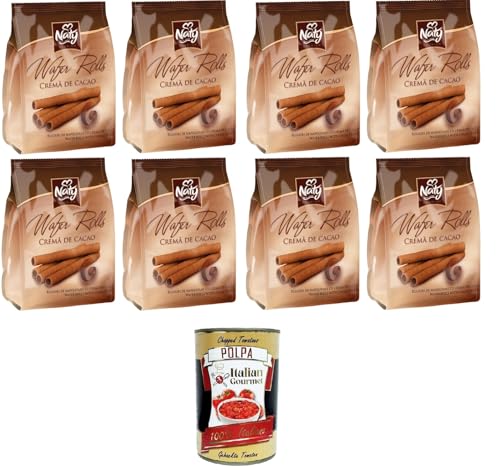 Naty Premium Wafers Rolls Cremà de Cacao Waffeln, Brötchen, Kakaocreme 8x 100gr + Italian Gourmet polpa 400g Naty Premium Wafers Rolls Cremà de Cacao Waffeln, Brötchen, Kakaocreme 8x 100gr + Italian Gourmet polpa 400g von Italian Gourmet E.R.