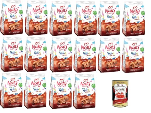 Naty Waferkekse mit Kakaocreme, Kakao, 16x75gr + Italian Gourmet polpa 400g Naty Waferkekse mit Kakaocreme, Kakao, 16x75gr + Italian Gourmet polpa 400g von Italian Gourmet E.R.