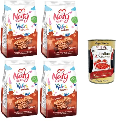 Naty Waferkekse mit Kakaocreme, Kakao,4x75gr + Italian Gourmet polpa 400g Naty Waferkekse mit Kakaocreme, Kakao,4x75gr + Italian Gourmet polpa 400g von Italian Gourmet E.R.