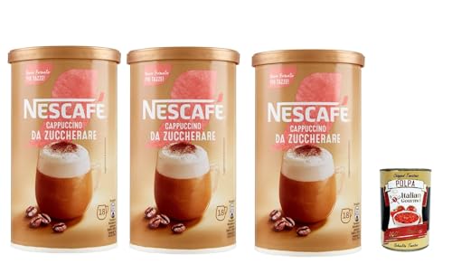 Nescafé cappuccino solubile da zuccherare barattolo, Cappuccino löslich zu süßen, 3x 225g + Italian Gourmet polpa 400g Nescafé cappuccino solubile da zuccherare barattolo, Cappuccino löslich zu süßen, 3x 225g + Italian Gourmet polpa 400g von Italian Gourmet E.R.