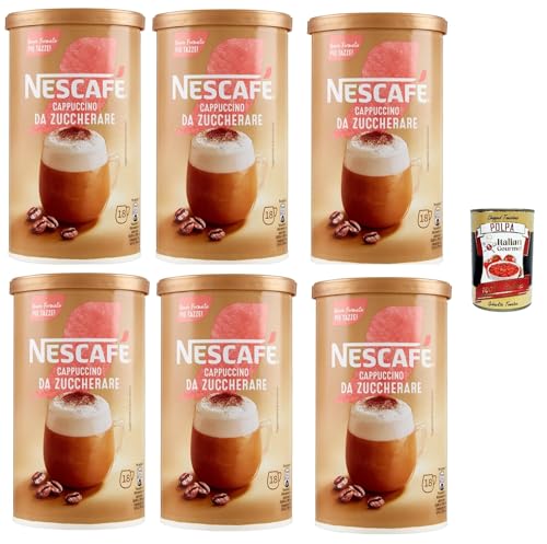 Nescafé cappuccino solubile da zuccherare barattolo, Cappuccino löslich zu süßen, 6x 225g + Italian Gourmet polpa 400g Nescafé cappuccino solubile da zuccherare barattolo, Cappuccino löslich zu süßen, 6x 225g + Italian Gourmet polpa 400g von Italian Gourmet E.R.