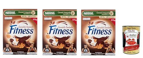 Nestlé FITNESS Cioccolato Fondente, Dunkle Schokolade, Cerealien Vollkorn, mit Schokolade und Vollkornmüsli, enthält Vitamine, Calcium & Eisen, 3x 375g + Italian Gourmet polpa 400g Nestlé FITNESS Cioccolato Fondente, Dunkle Schokolade, Cerealien Vollkorn, mit Schokolade und Vollkornmüsli, enthält Vitamine, Calcium & Eisen, 3x 375g + Italian Gourmet polpa 400g von Italian Gourmet E.R.