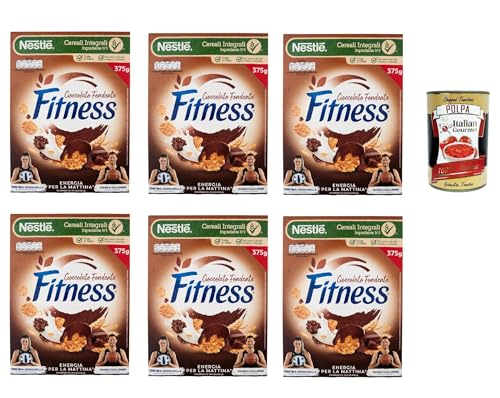 Nestlé FITNESS Cioccolato Fondente, Dunkle Schokolade, Cerealien Vollkorn, mit Schokolade und Vollkornmüsli, enthält Vitamine, Calcium & Eisen, 6x 375g + Italian Gourmet polpa 400g Nestlé FITNESS Cioccolato Fondente, Dunkle Schokolade, Cerealien Vollkorn, mit Schokolade und Vollkornmüsli, enthält Vitamine, Calcium & Eisen, 6x 375g + Italian Gourmet polpa 400g von Italian Gourmet E.R.