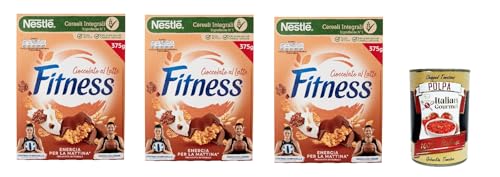 Nestlé FITNESS Cioccolato al latte, Milchschokolade, Cerealien Vollkorn, mit Schokolade und Vollkornmüsli, enthält Vitamine, Calcium & Eisen, 3x 375g + Italian Gourmet polpa 400g Nestlé FITNESS Cioccolato al latte, Milchschokolade, Cerealien Vollkorn, mit Schokolade und Vollkornmüsli, enthält Vitamine, Calcium & Eisen, 3x 375g + Italian Gourmet polpa 400g von Italian Gourmet E.R.