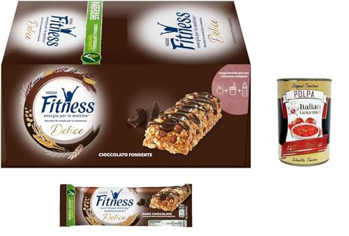 Nestlé Fitness Barrette di Cereali Integrali al cioccolato , Schokoladen Vollkornriegel, 540g Packung, Jede Packung enthält 24 Riegel à 22,5g + Italian Gourmet polpa 400g Nestlé Fitness Barrette di Cereali Integrali al cioccolato , Schokoladen Vollkornriegel, 540g Packung, Jede Packung enthält 24 Riegel à 22,5g + Italian Gourmet polpa 400g von Italian Gourmet E.R.
