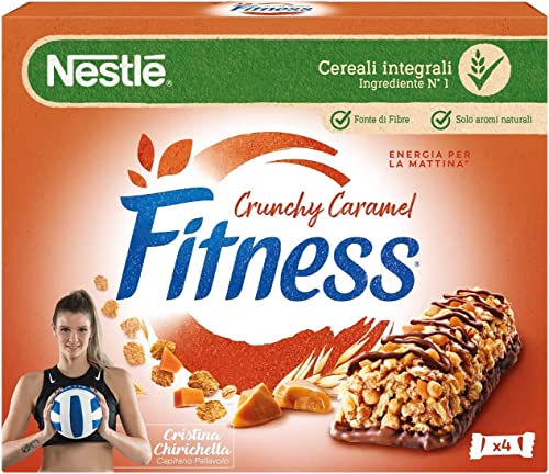 Nestlé Fitness Crunchy Caramel Müsliriegel Vollkornriegel mit Schokolade und Knuspriges Karamell ( 4 x 23,5g ) 94g von Italian Gourmet E.R.