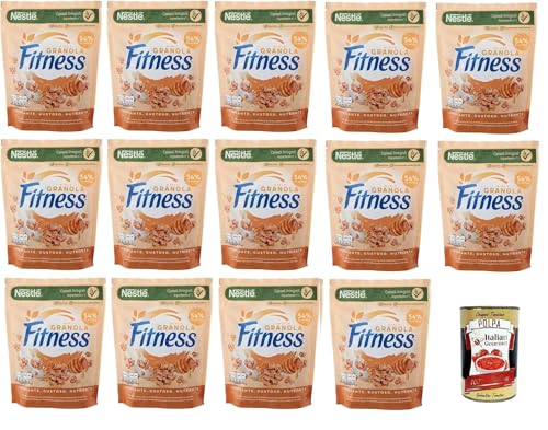 Nestlè Fitness Granola Miele – Knuspriges Müsli mit Vollkorn, Hafer und Honig, 14 Beutel à 300 g+ Italian Gourmet polpa 400g von Italian Gourmet E.R.