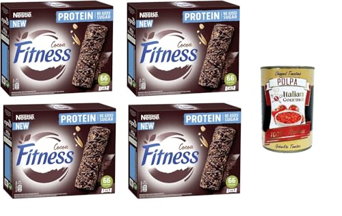 Nestle Fitness Protein Cocoa Kakao-Müsliriegel mit Vollkorn, Hafer und Quinoa ohne Zuckerzusatz, 4 x 80 g+ Italian Gourmet Polpa di Pomodoro 400g Nestle Fitness Protein Cocoa Kakao-Müsliriegel mit Vollkorn, Hafer und Quinoa ohne Zuckerzusatz, 4 x 80 g+ Italian Gourmet Polpa di Pomodoro 400g von Italian Gourmet E.R.