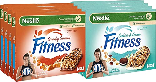 Nestlé Mix - Fitness Riegel Crunchy Caramel + Cookies and Cream - Riegel mit Weizen und Vollkornhafer 94 g [8 Packungen sortiert] von Italian Gourmet E.R.