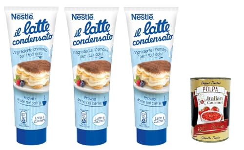Nestlé il latte condensato Kondensmilch cremige Zutat für Desserts gesüßte konzentrierte Vollmilch, gluten free 3x 170g + Italian Gourmet polpa 400g Nestlé il latte condensato Kondensmilch cremige Zutat für Desserts gesüßte konzentrierte Vollmilch, gluten free 3x 170g + Italian Gourmet polpa 400g von Italian Gourmet E.R.