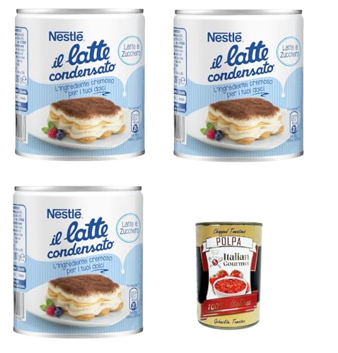 Nestlé il latte condensato Kondensmilch cremige Zutat für Desserts gesüßte konzentrierte Vollmilch 3x 397g + Italian Gourmet polpa 400g Nestlé il latte condensato Kondensmilch cremige Zutat für Desserts gesüßte konzentrierte Vollmilch 3x 397g + Italian Gourmet polpa 400g von Italian Gourmet E.R.