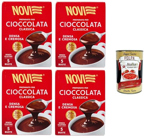 Novi Preparato per cioccolata classica Densa e Cremosa Zubereitung für klassische Schokolade, dichter und cremiger, 30 % fettarmer, glutenfreier Kakao 4x125gr+ Italian Gourmet polpa 400g Novi Preparato per cioccolata classica Densa e Cremosa Zubereitung für klassische Schokolade, dichter und cremiger, 30 % fettarmer, glutenfreier Kakao 4x125gr+ Italian Gourmet polpa 400g von Italian Gourmet E.R.