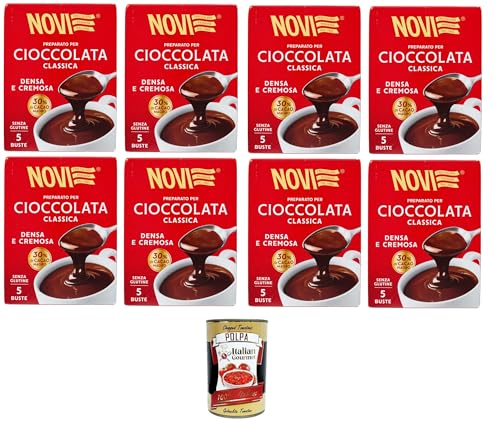Novi Preparato per cioccolata classica Densa e Cremosa Zubereitung für klassische Schokolade, dichter und cremiger, 30 % fettarmer, glutenfreier Kakao 8x125gr+ Italian Gourmet polpa 400g Novi Preparato per cioccolata classica Densa e Cremosa Zubereitung für klassische Schokolade, dichter und cremiger, 30 % fettarmer, glutenfreier Kakao 8x125gr+ Italian Gourmet polpa 400g von Italian Gourmet E.R.