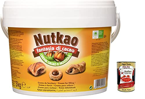 Nutkao Eimer Crema Cacao e Nocciole mit Kakao- und Haselnusscreme 3 kg + Italian Gourmet polpa 400g von Italian Gourmet E.R.